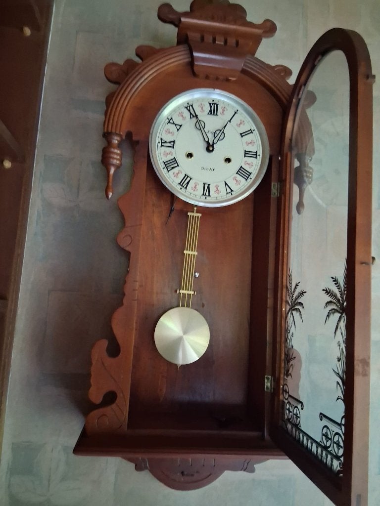 Vintage Hepa 31-daagse regulateur wandklok, Vintage, Avec carillon, Enlèvement, Horloge murale