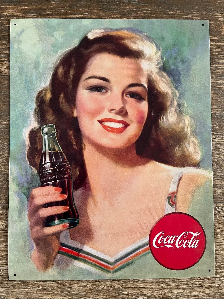 Coca Cola reclame bord - plakkaat 32 x 40 cm, Verzamelen, Ophalen of Verzenden, Zo goed als nieuw, Reclamebord
