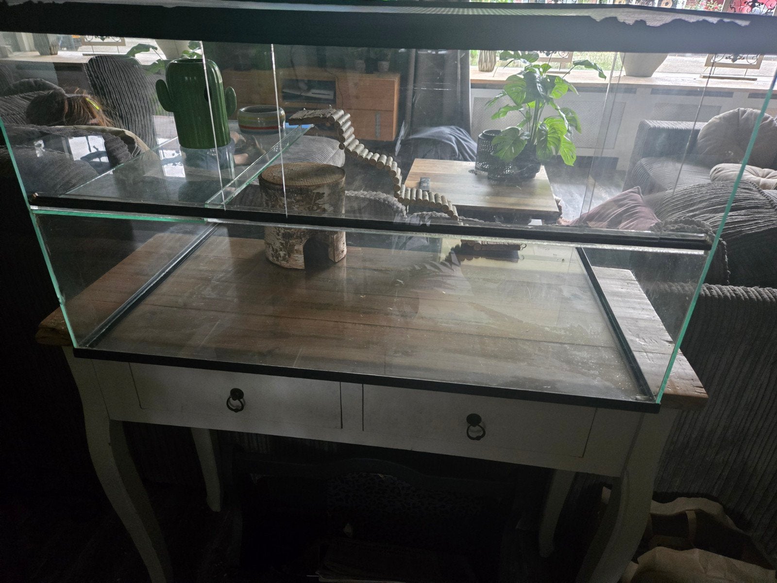 Glazen hok/ Gerbilarium, Dieren en Toebehoren, Zo goed als nieuw, Hok, Hamster, 75 tot 110 cm