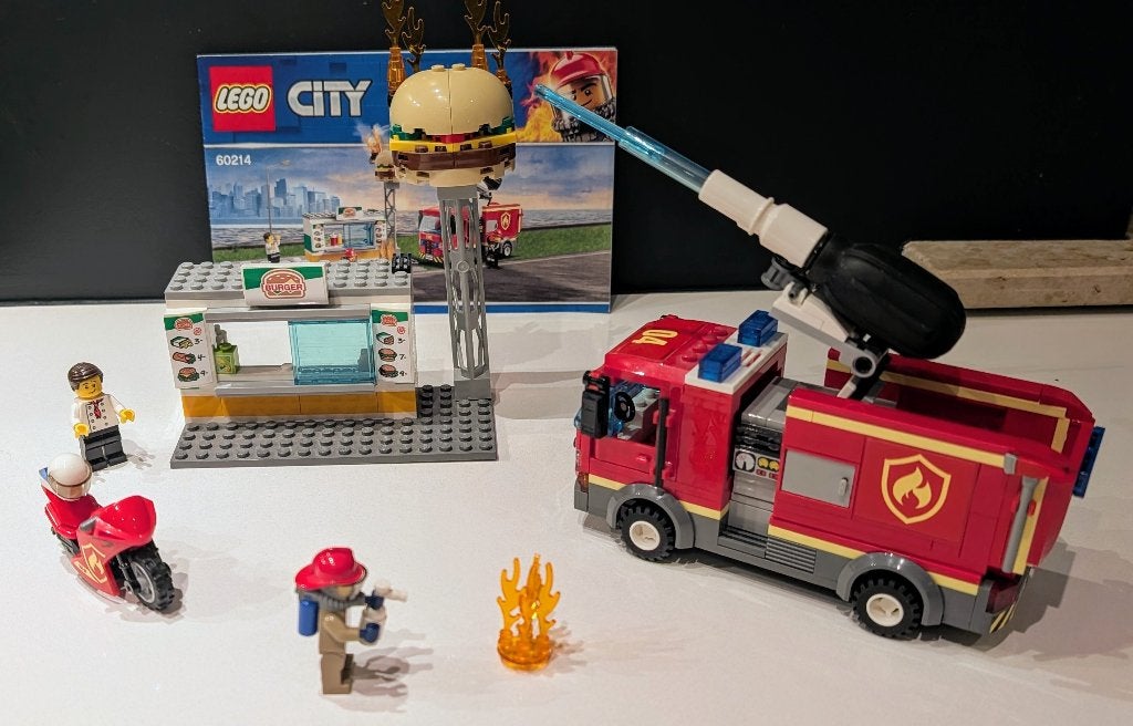 LEGO City 60214 - Le Restaurant de Burgers en Flammes, City, Enlèvement ou Envoi, Lego, Ensemble complet