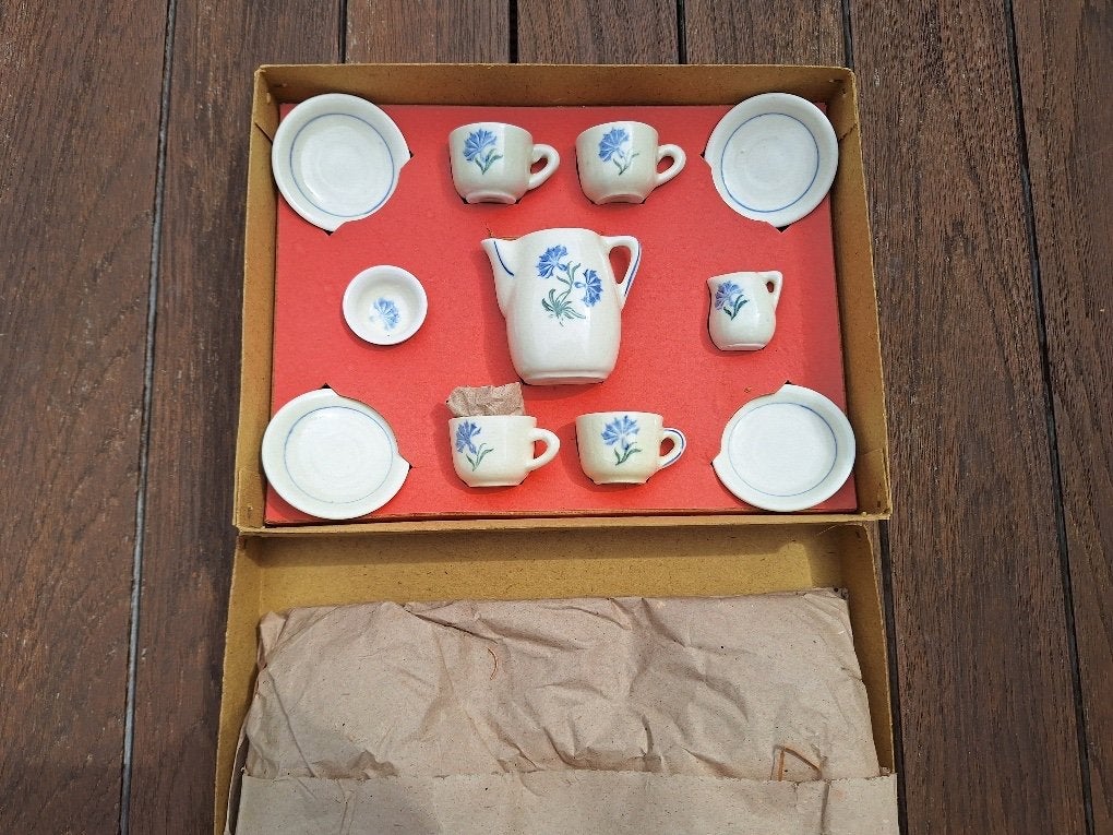 Vintage speelgoed koffieservies porcelein, Collections, Maisons de poupées & Accessoires, Enlèvement, Comme neuf, Décoration