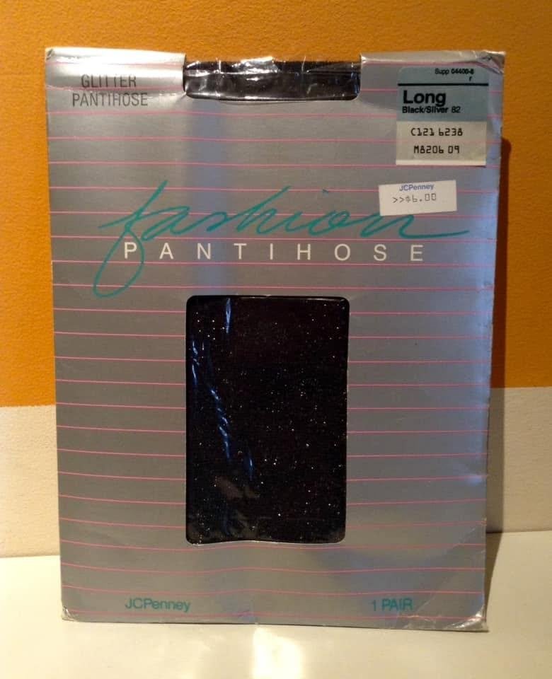 Vintage JC Penney glitterlegging (zwart/zilver) —TL — Nieuw, Zwart, Nieuw, Ophalen of Verzenden, Maat 44/46 (L)