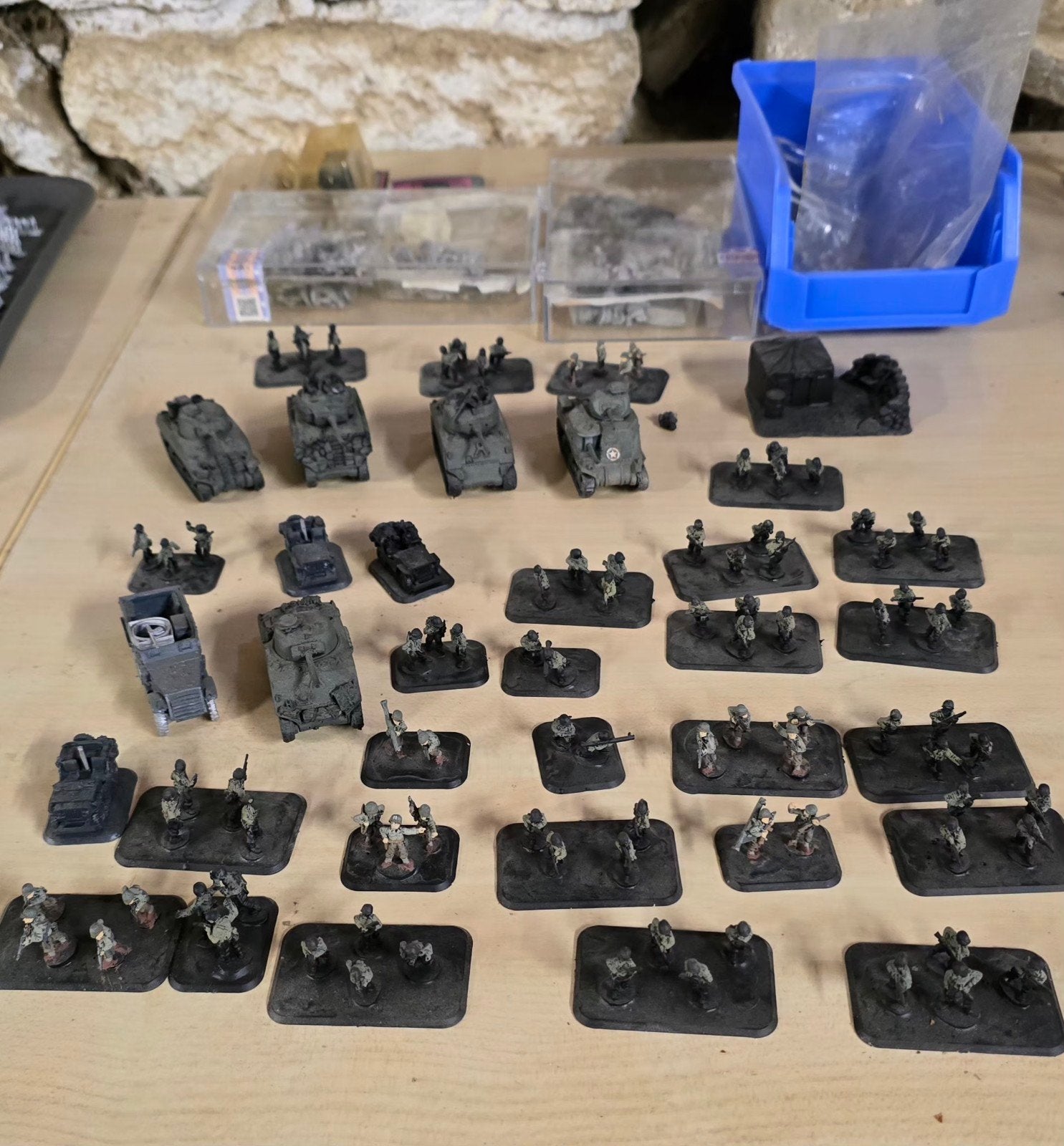 Lot figurines Flames of War 15mm – Armée Alliée WW2 (US / GB, Hobby en Vrije tijd, Ophalen of Verzenden