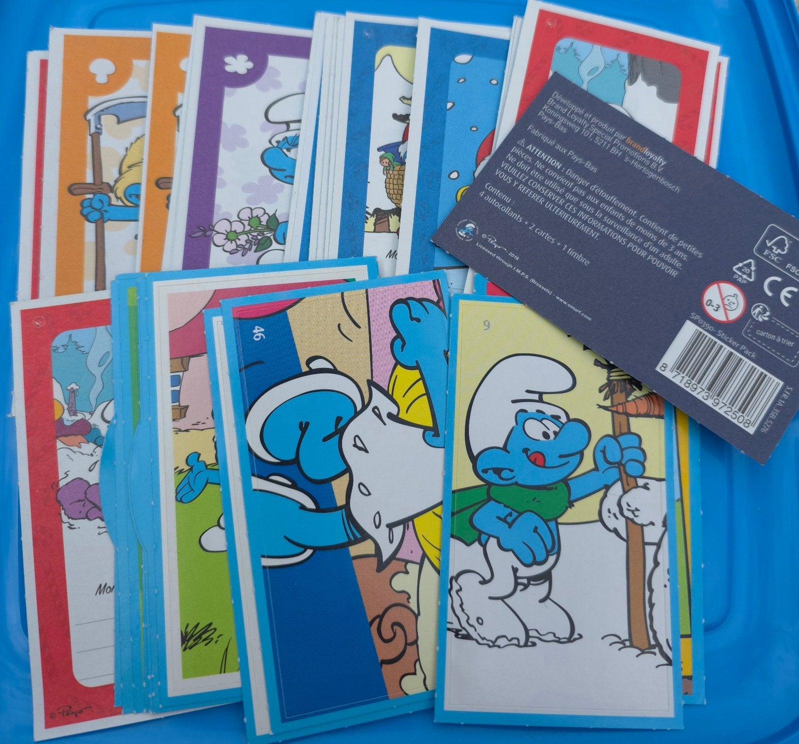 Stickers autocollants Schtroumpf Super U 2016, Envoi