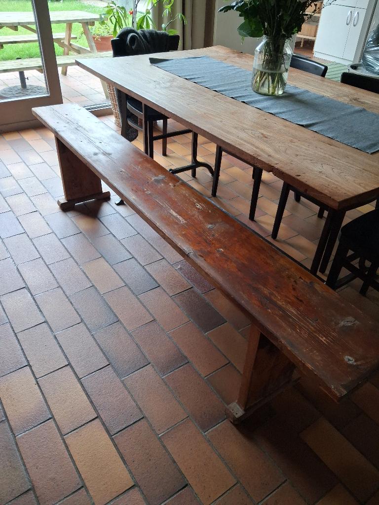 Oude houten bank, Antiek en Kunst, Ophalen