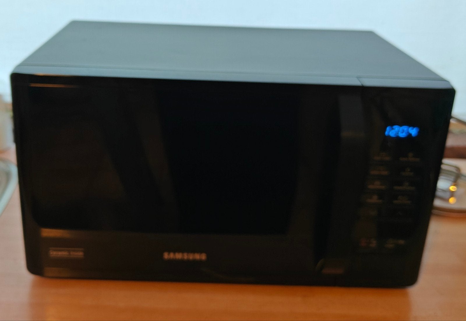 zwarte magnetron te koop, Elektronische apparatuur, Ophalen, Zo goed als nieuw, Vrijstaand, Draaiplateau
