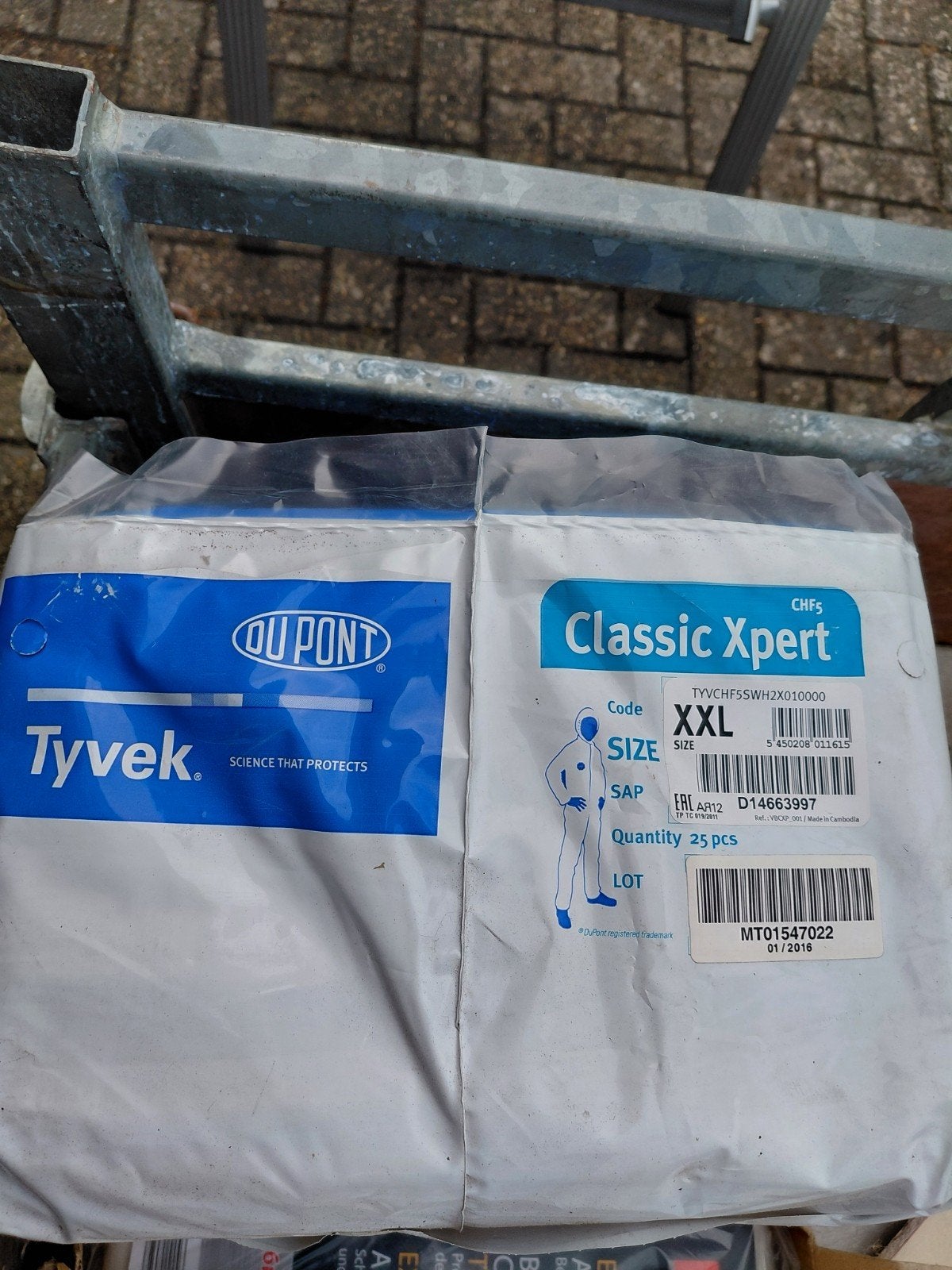 veiligheidskleding Tyvek 25 stuks XXL, Enlèvement, Neuf
