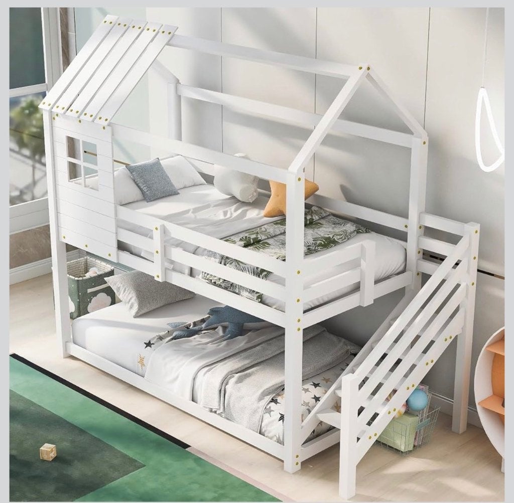 Stapelbed in cabine, Kinderen en Baby's, Ophalen, 85 tot 100 cm, Gebruikt, 180 cm of meer