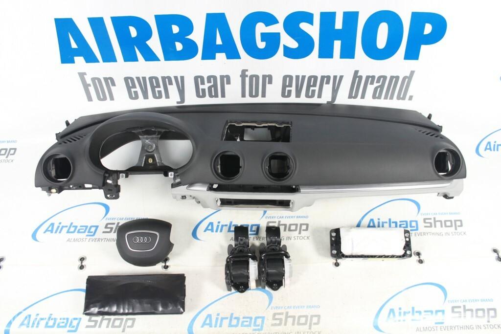 Airbag set Dashboard zwart/grijs 4 spaak Audi A3 8V