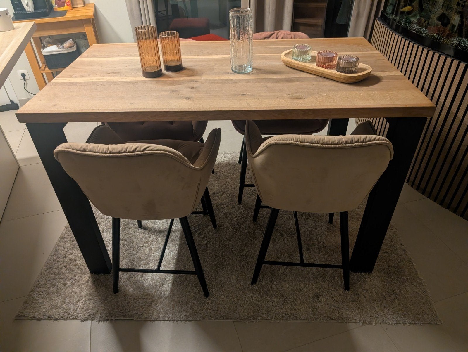 hoge keukentafel teak, Huis en Inrichting, Ophalen of Verzenden