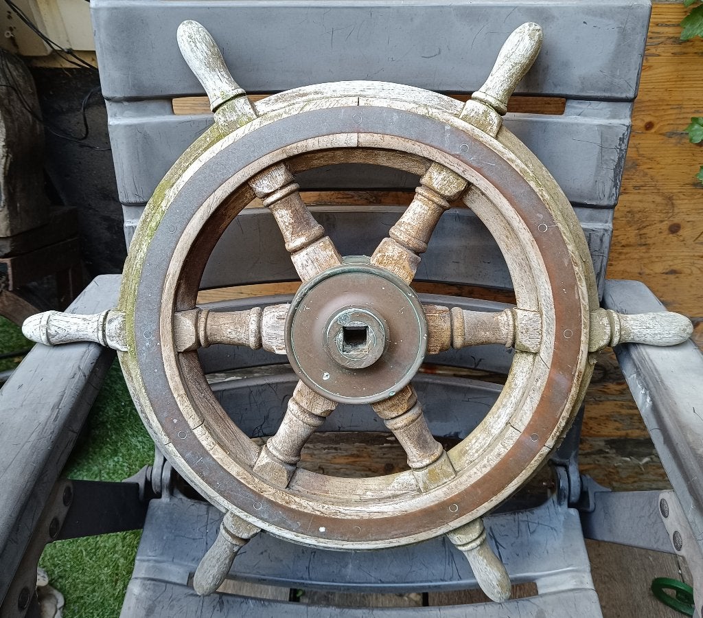 Origineel scheepsroer met brons te koop., Verzamelen, Ophalen, Gebruikt
