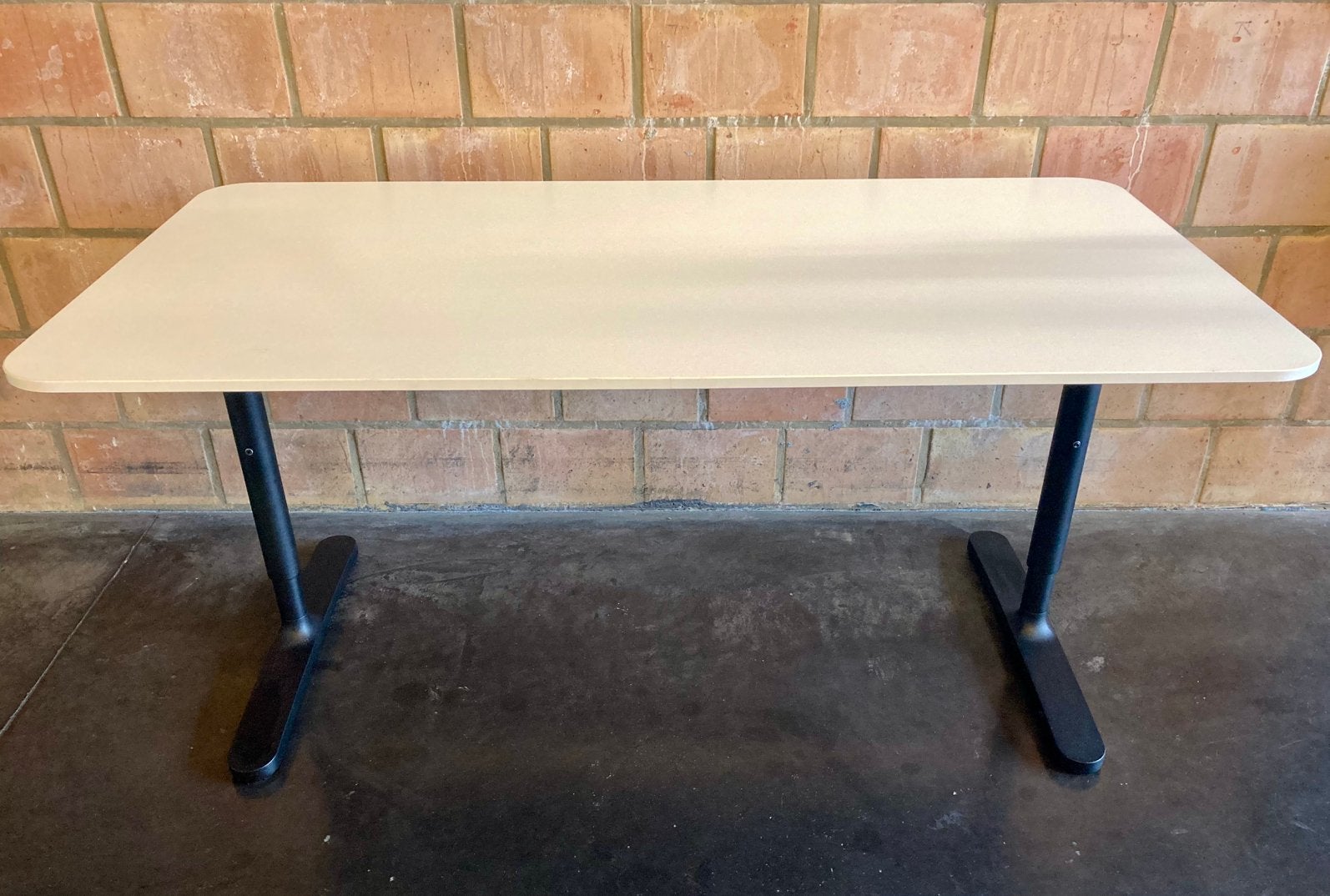 Bureau Ikea Bekant 80x160 blanc, Maison & Meubles, Bureaux, Enlèvement, Comme neuf, IKEA, Blanc