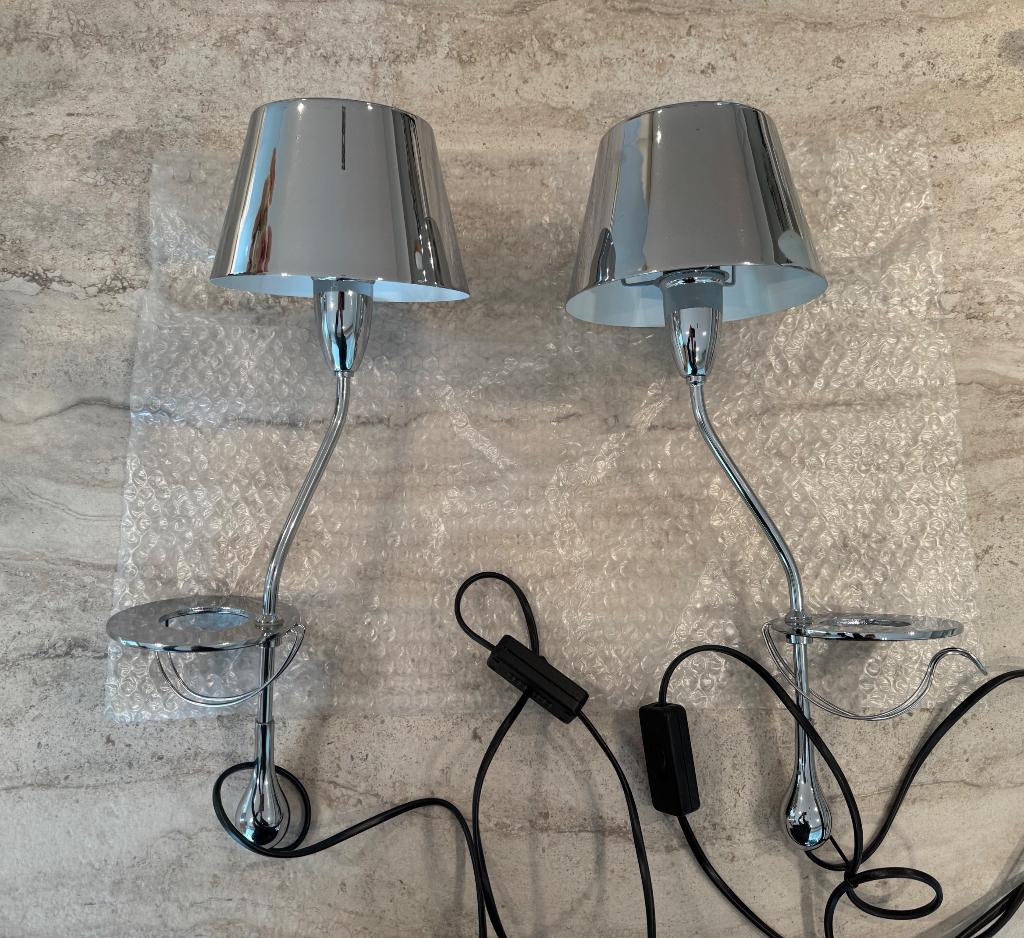 2 design nachtlampjes, Ophalen, Zo goed als nieuw, Metaal, Minder dan 50 cm