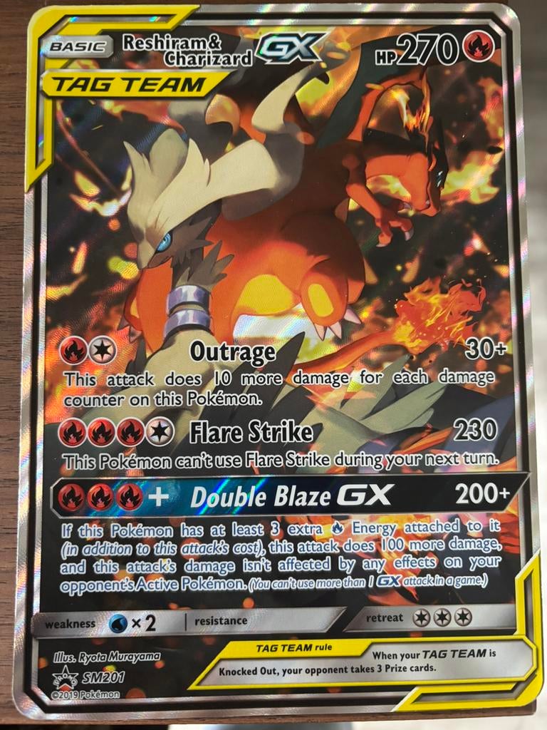 Pokémon kaart (groot) Reshiram & Charizard GX, Enlèvement, Comme neuf, Cartes en vrac