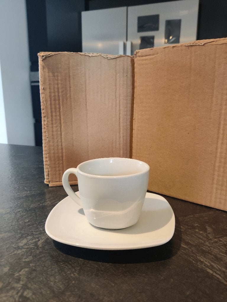12 tasses à café (avec sous-verre), Neuf, Enlèvement ou Envoi, Mug, Céramique