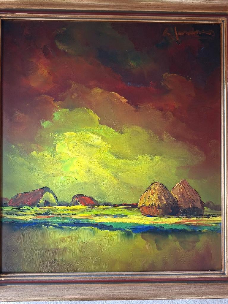Leo Jordaens – Expressief landschap met hoeves aan het water, Ophalen