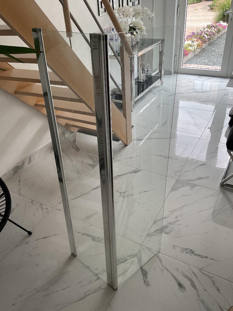 Bad wand in glas H 140x100 in zeer goede staat, Ophalen, Zo goed als nieuw, Glas, Bad