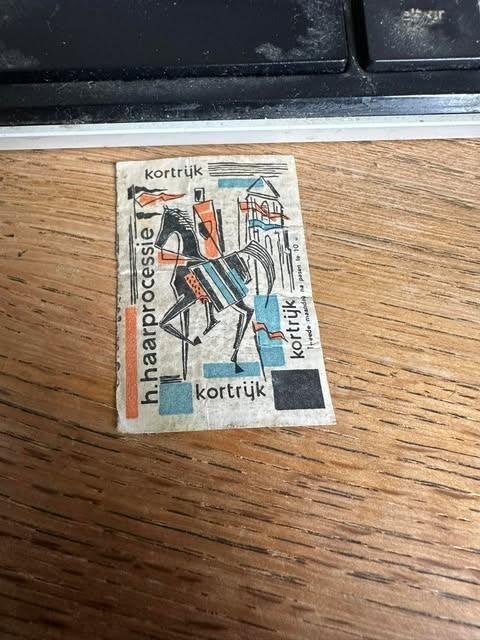 lucifer etiket label h. haarprocessie Kortrijk, Boîtes ou marques d'allumettes, Enlèvement ou Envoi, Haarproessie, Utilisé