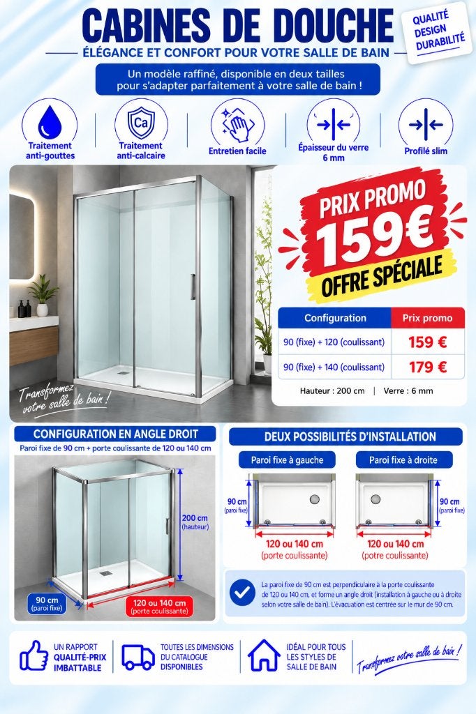 Cabine de douche, Doe-het-zelf en Bouw, Ophalen, Nieuw, Glas, Douche