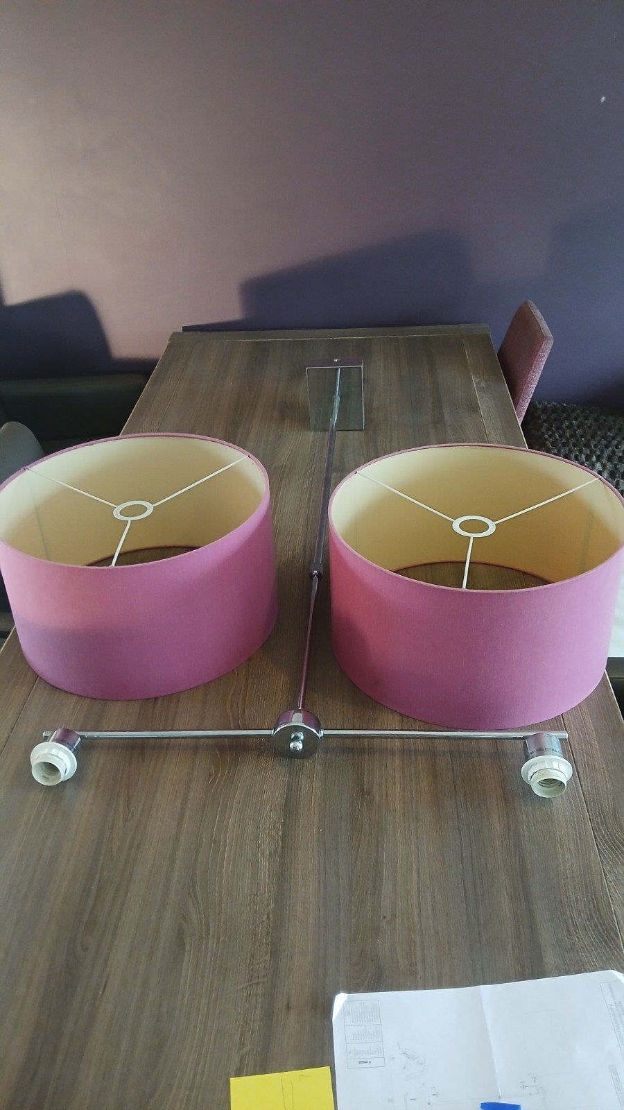 Plafondlamp Habufa in chroom, Gebruikt, Rond, 22 cm, Roze