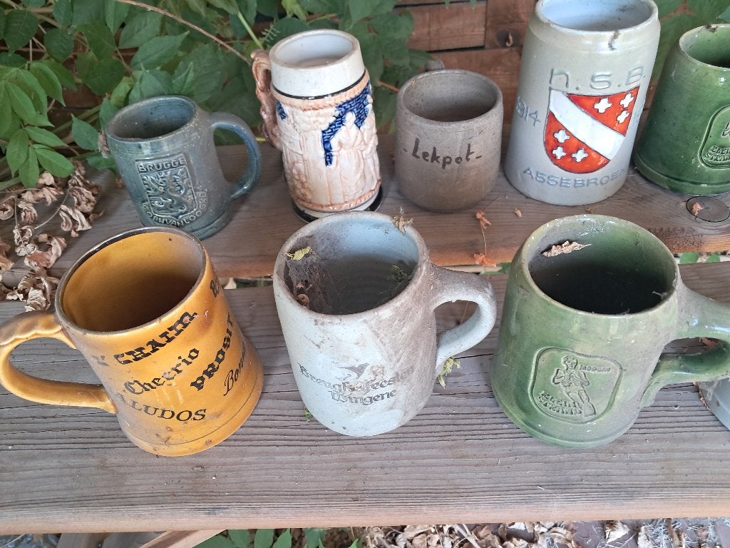 35 vieux pots à bière divers, Enlèvement ou Envoi, Utilisé