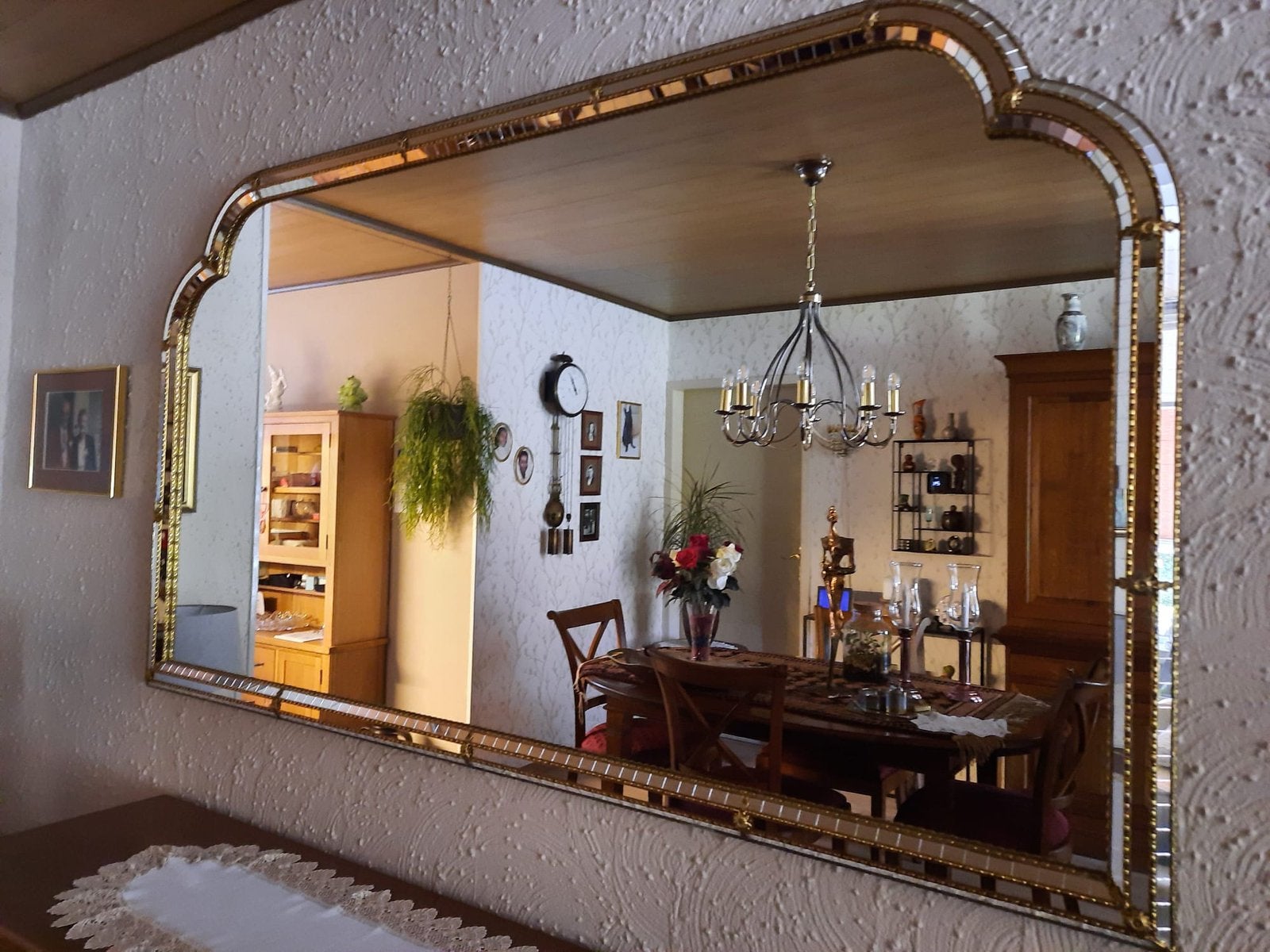 Grand miroir de cheminée vintage | Style Venetien Barok |, Antiquités & Art, Enlèvement