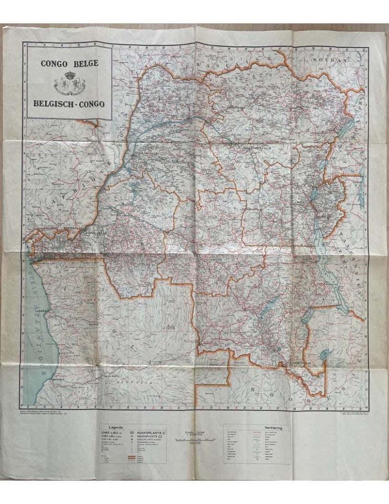 Carte géographique  Congo Belge., Enlèvement ou Envoi, Carte géographique