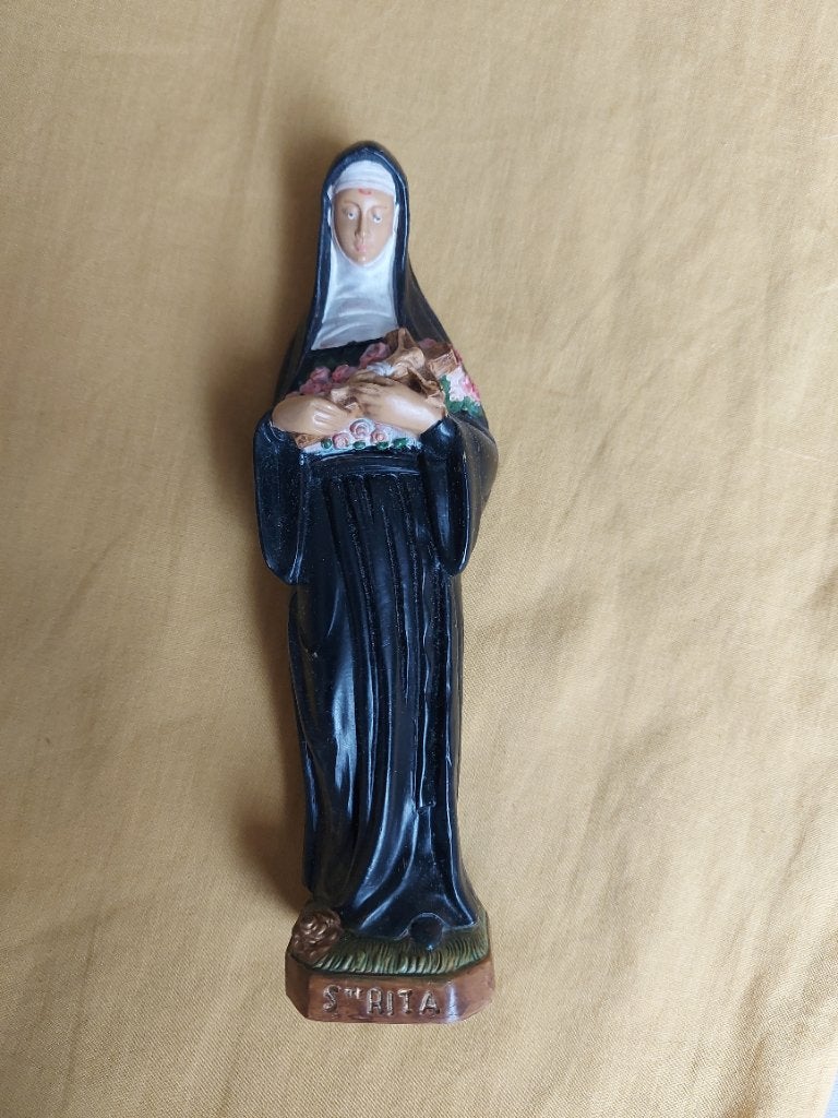 Beeldje Heilige Rita van Cascia, Ophalen of Verzenden, Zo goed als nieuw, Beeld(je), Christendom | Katholiek