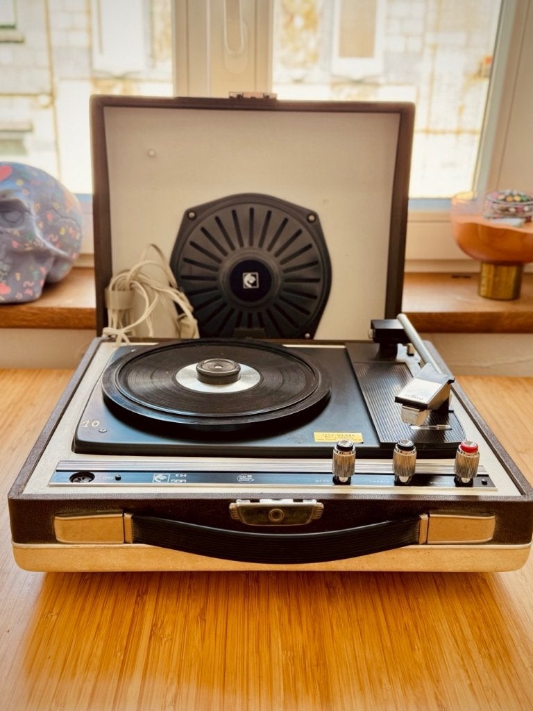 Tourne-disque portable vintage SBR -  33 et 45 tours, Autres marques, Réglage pitch, Tourne-disque, Enlèvement
