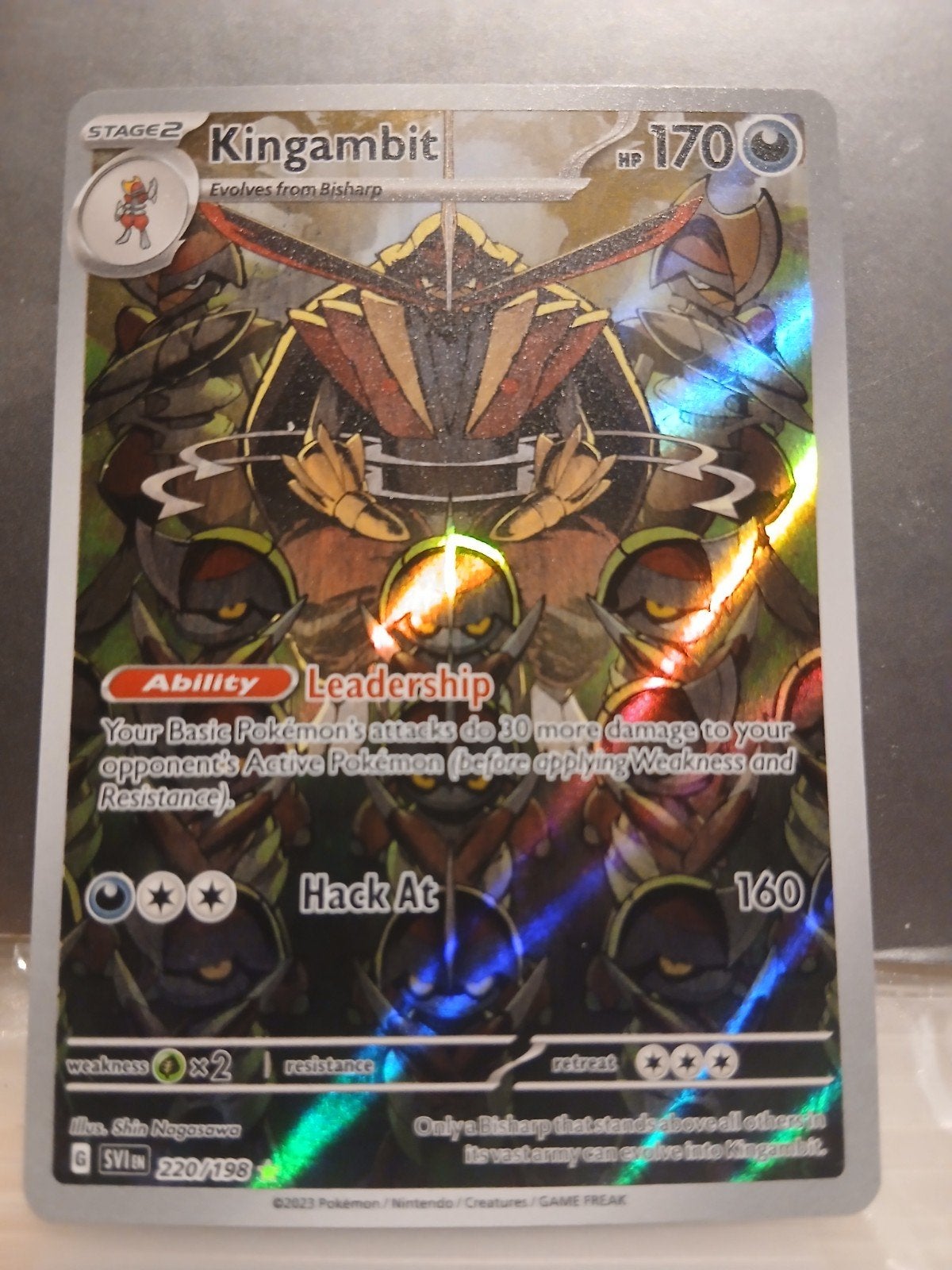kingambit 220 pokemon Scarlet & Violet base, Enlèvement ou Envoi, Neuf, Cartes en vrac, Foil
