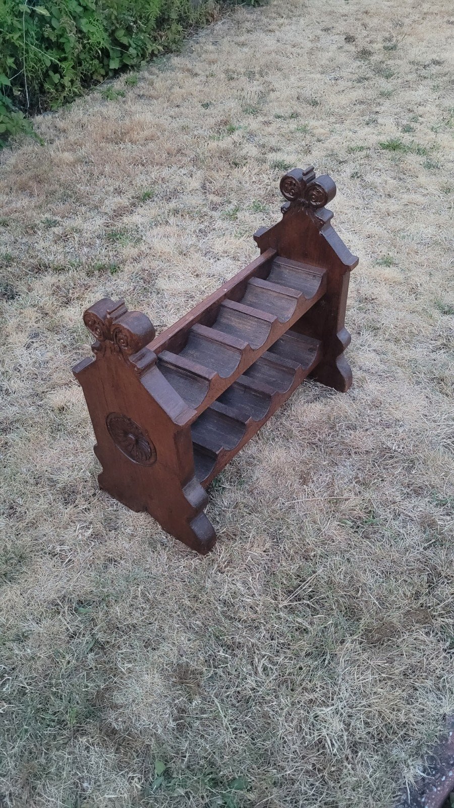 Antiek Houten Wijnrek (10 Flessen) - Vintage Vlaamse Stijl W, Ophalen