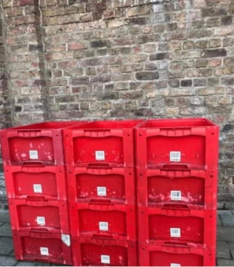 magazijn transportbakken / sorteerbakken rood BITO medium, Ophalen