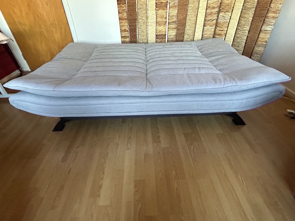Slaapbank grijs, Ophalen, 190 cm of minder, Zo goed als nieuw, Twijfelaar