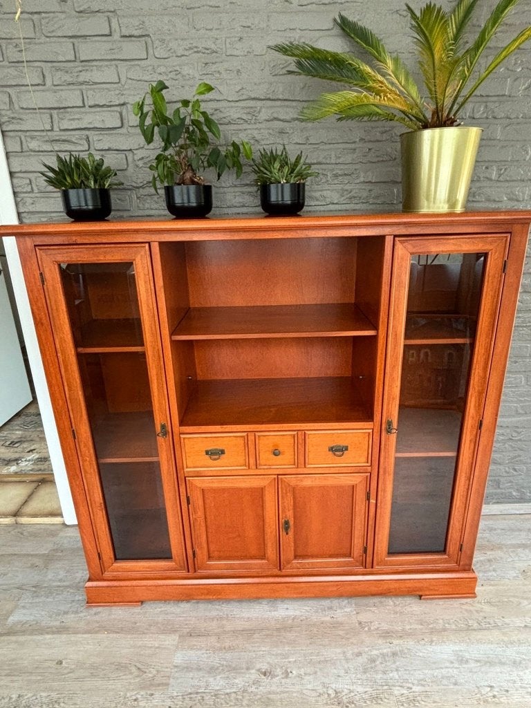Magnifique meuble vitrine / buffet en bois, Antiquités & Art, Enlèvement