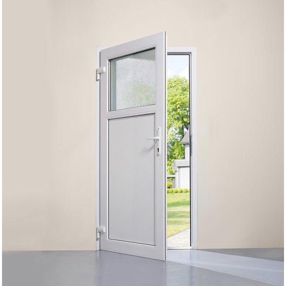 WITTE PVC-DEUR — DUBBELE BEGLAZING, Ophalen of Verzenden, Nieuw
