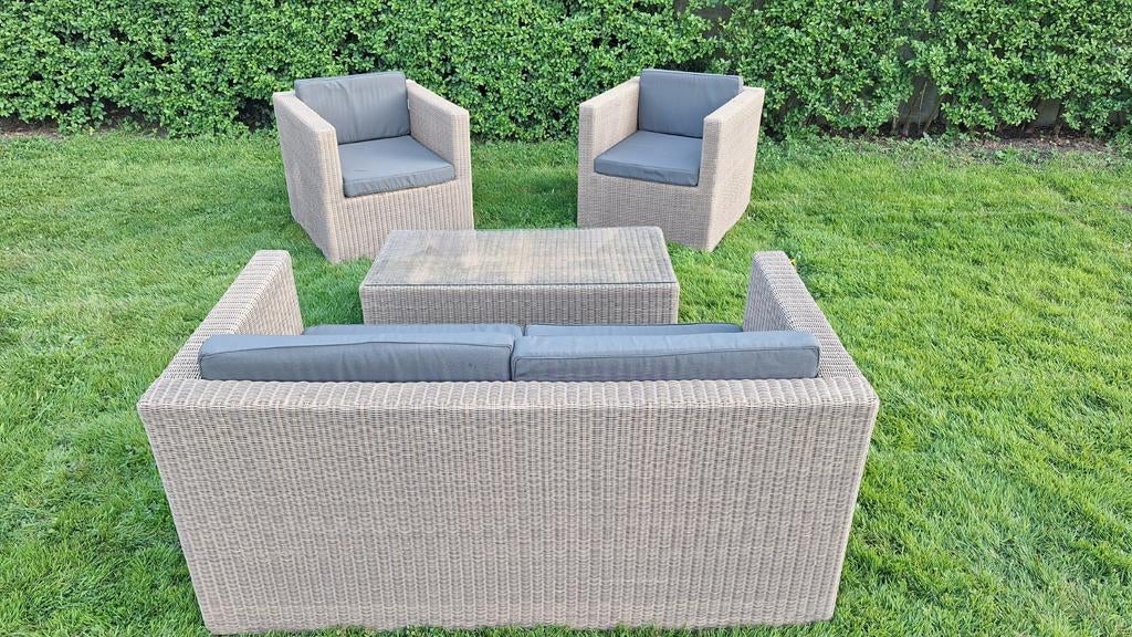 Wicker loungeset, Ophalen, Gebruikt