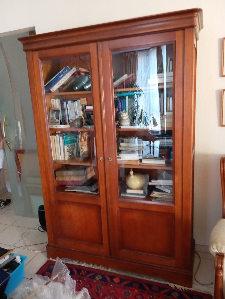 Vitrine salon, Ancien, 25 à 50 cm, Avec porte(s), Cerisier