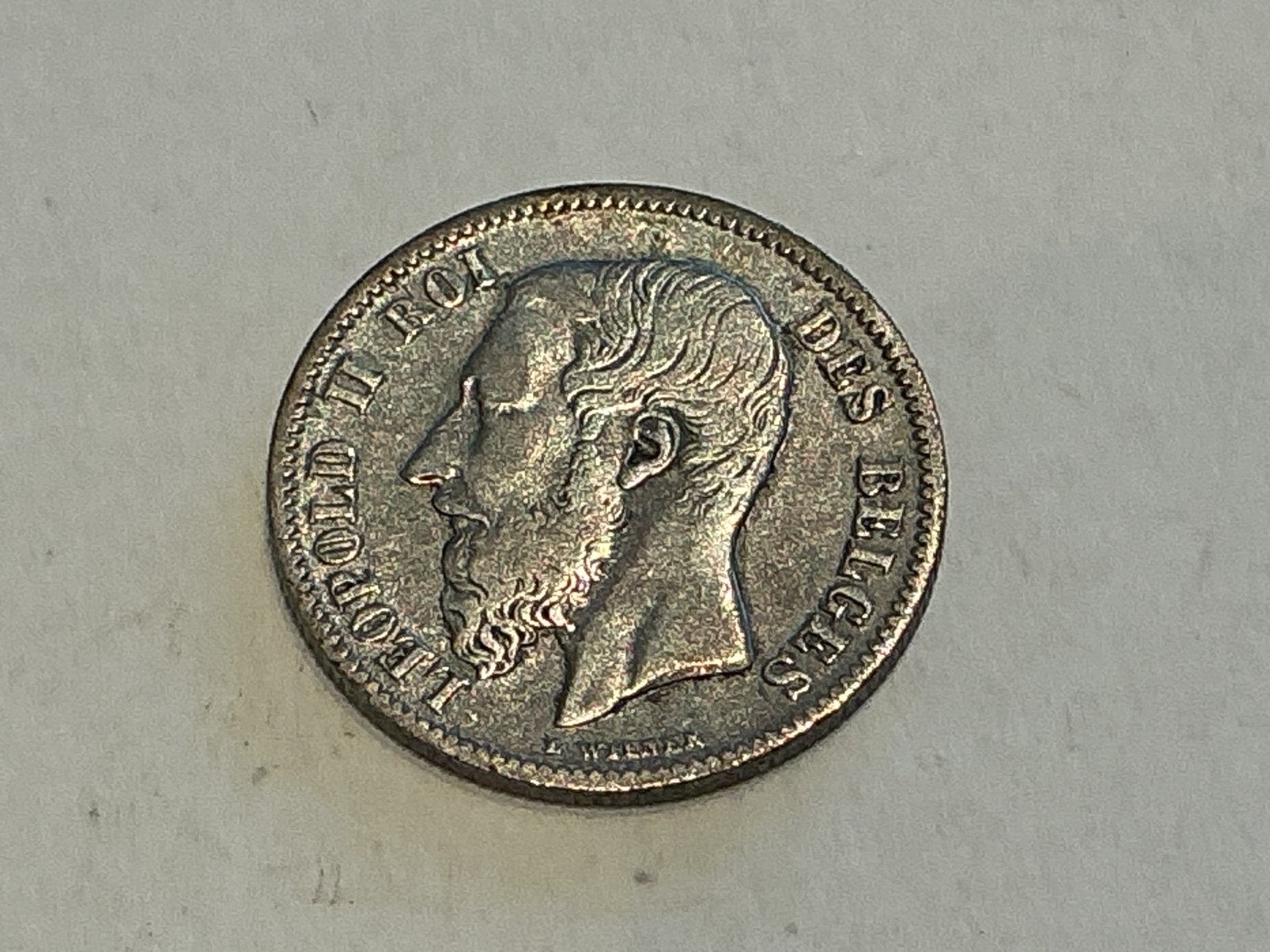 Belgique 1/2 franc 1899 argent français, Enlèvement ou Envoi, Argent