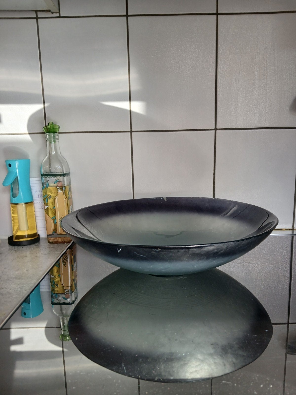 fruitschaal, Ophalen, Gebruikt, Glas