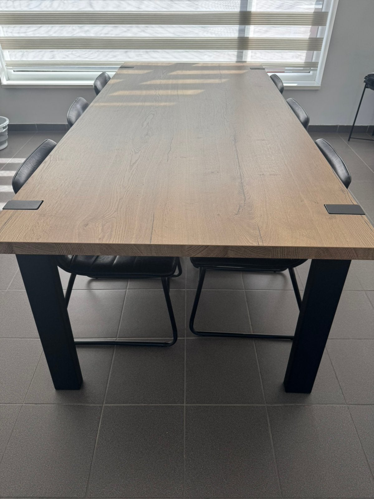 Houten tafel met 6 stoelen, Enlèvement, Comme neuf