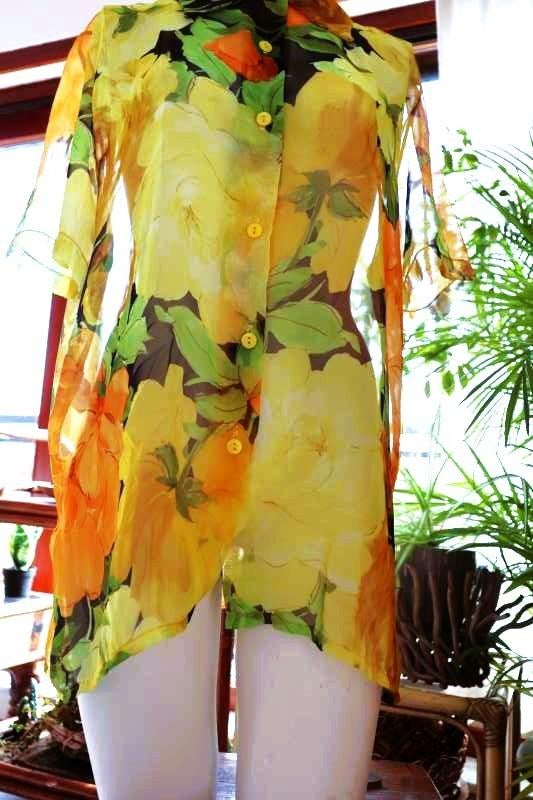 bijzonder geel vintage dressing bloemen blouse, Kleding | Dames, Blouses en Tunieken, Zo goed als nieuw, Maat 42/44 (L), Geel