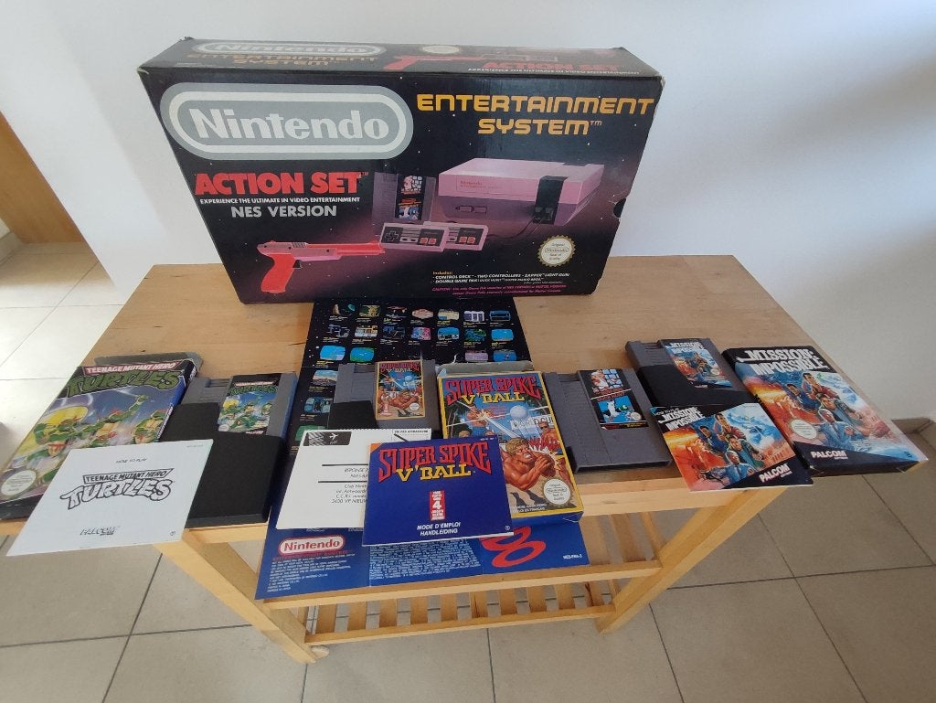 Nintendo Nes, Games en Spelcomputers, Spelcomputers | Nintendo NES, Ophalen, Gebruikt, Met 2 controllers, Met games