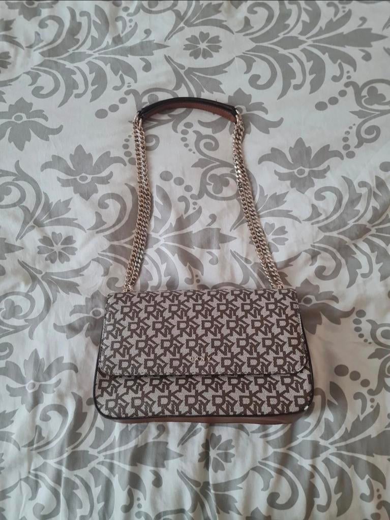 Sac à bandoulière DKNY Sina Medium Flap Chino/Caramel, Enlèvement, Utilisé, Brun, Autres marques