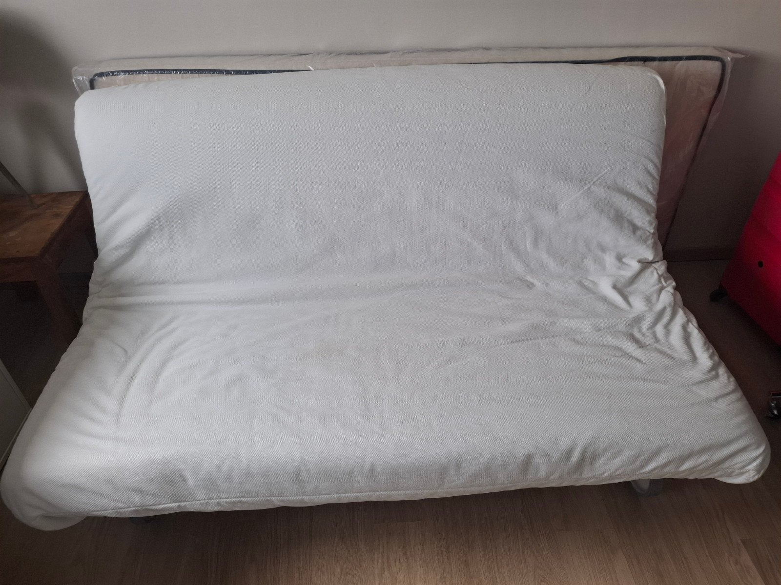 slaapbank 2 personen, Huis en Inrichting, Ophalen, Wit, Tweepersoons, Zo goed als nieuw