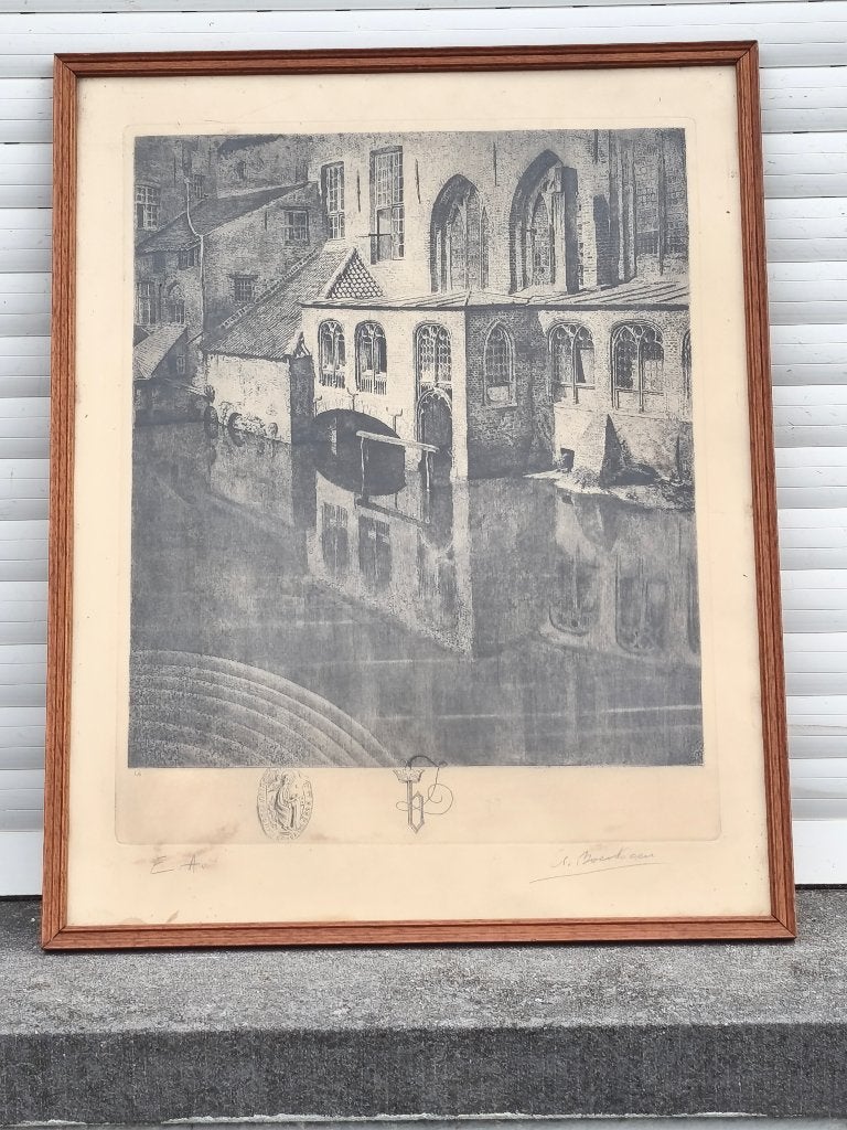 Gravure épreuve d artiste signe Albert baertsoen, Antiek en Kunst, Ophalen of Verzenden, Gravure