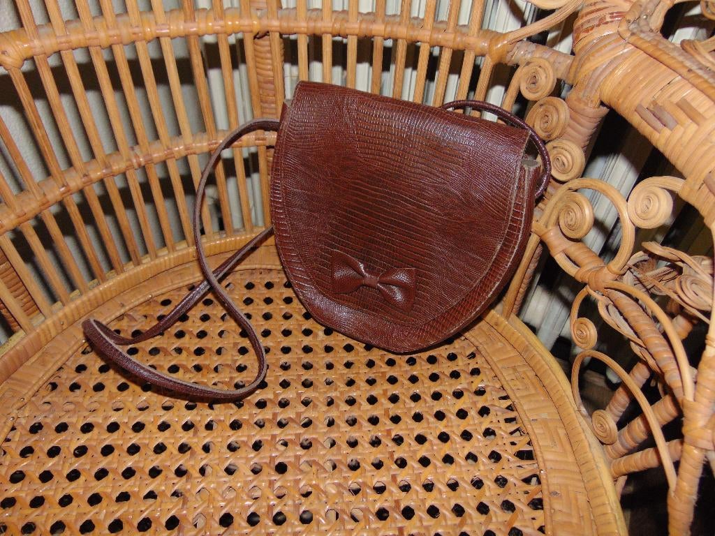 Handtas in leder, Ophalen of Verzenden, Gebruikt, Bruin, Handtas