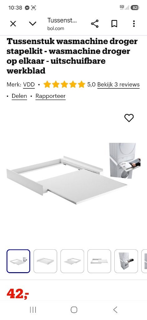 Tussenstuk wasmachine en droogkast, Ophalen, Zo goed als nieuw