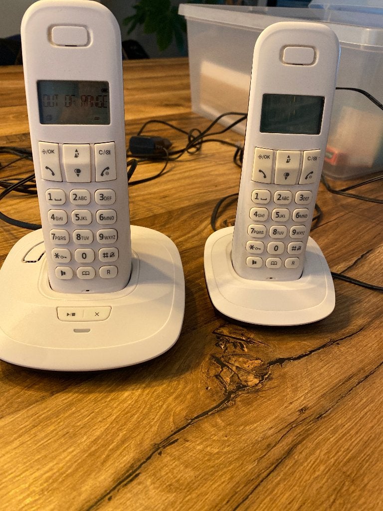 Dect telefoon wit, Ophalen, Gebruikt, 2 handsets