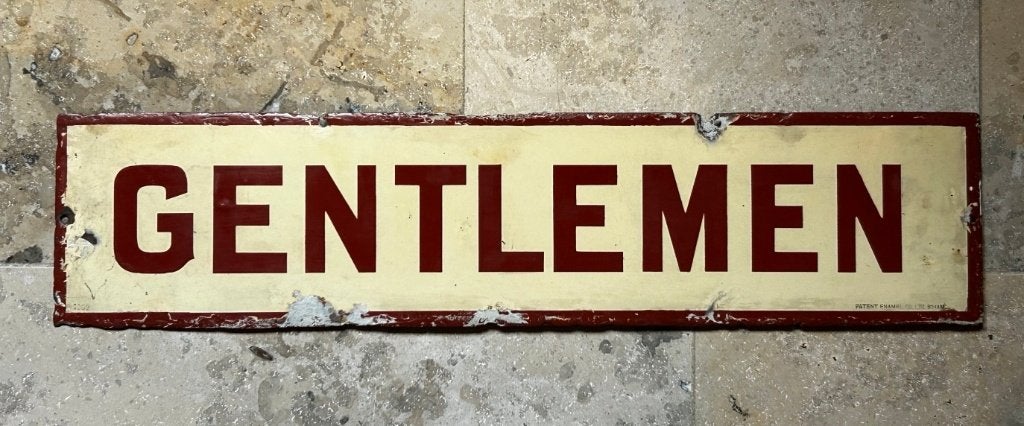 Tableau émaillé ancien, Gentlemen, Enlèvement ou Envoi, Utilisé, Autres types