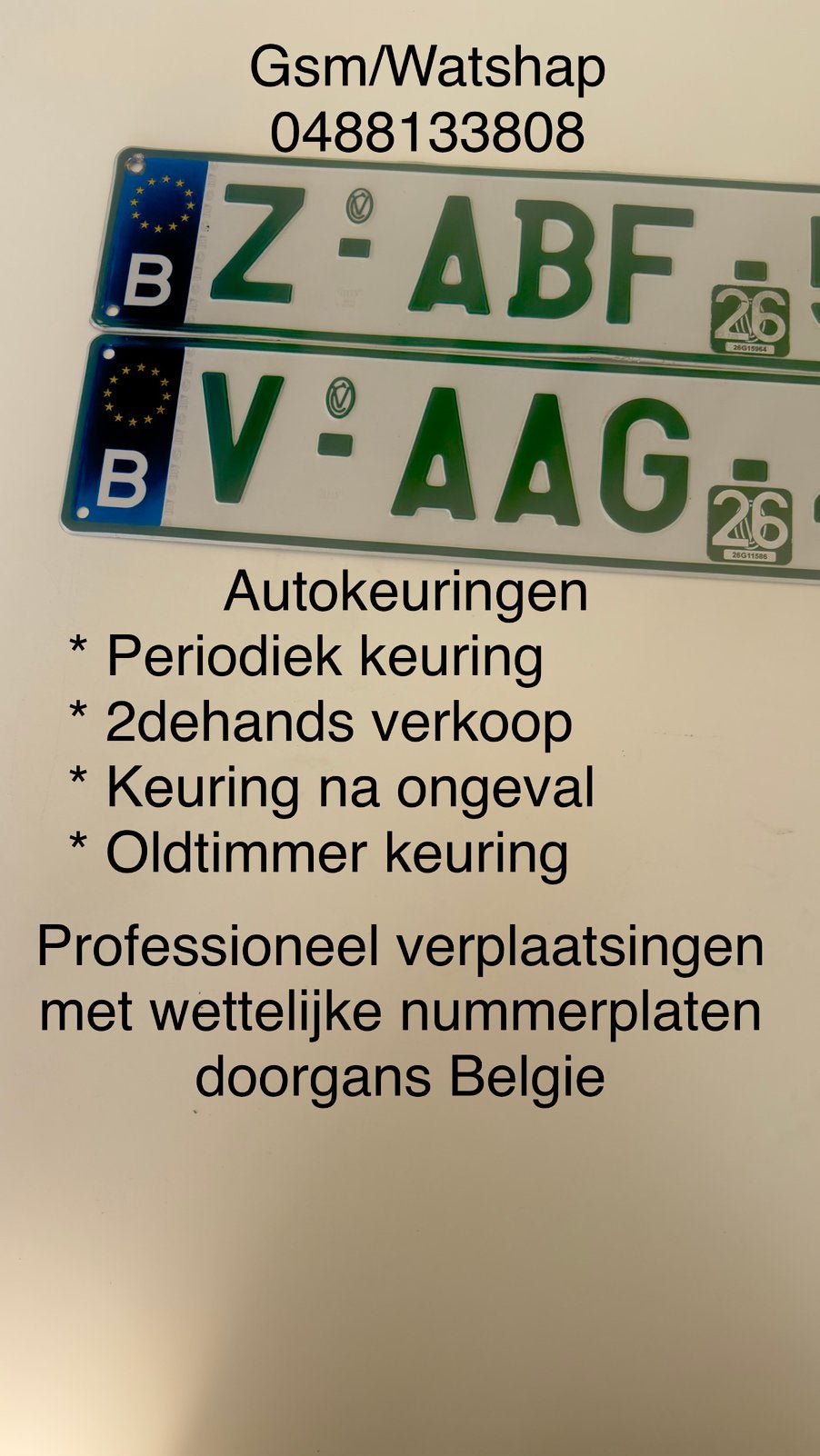 Z plaat Keuringen Verplaatsingen, Diensten en Vakmensen, Mobiele service, Overige werkzaamheden